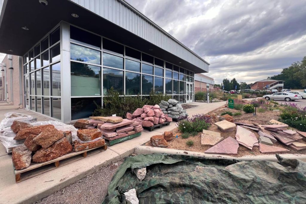 Materials ready to be installed in crevice garden