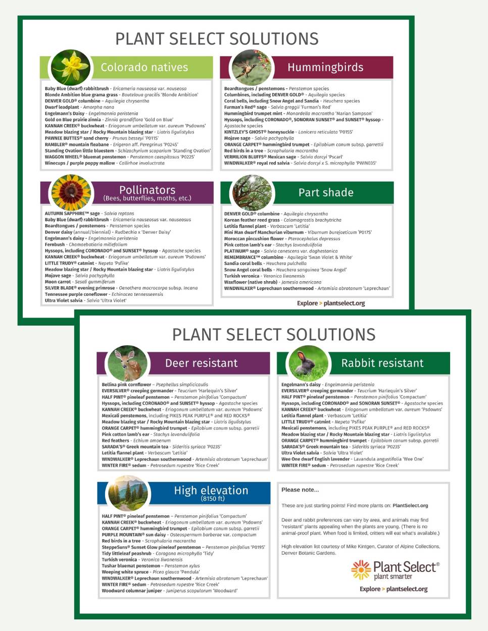 Printable Plant Shopping Guide | Plant Select